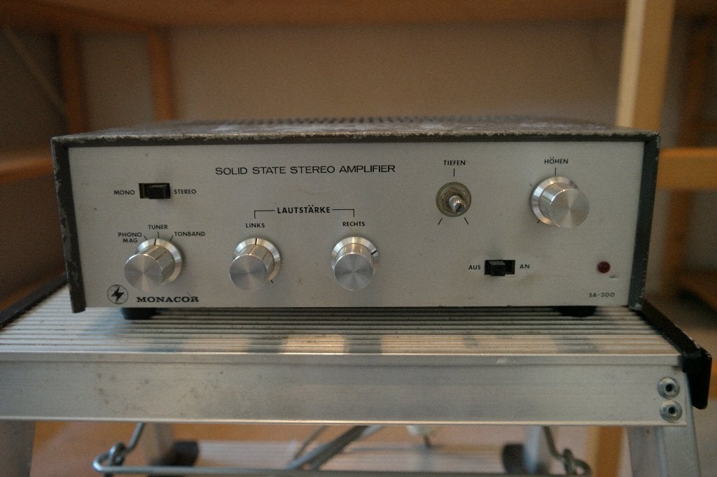 Compacte Monacor SA-300 stereo versterker, Audio, Tv en Foto, Gebruikt, Ophalen, Overige merken, Minder dan 60 watt