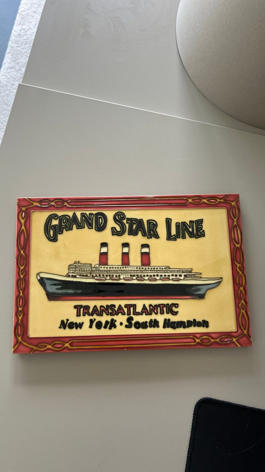 Keramisch wandbord Grand Star Line Transatlantic, Ophalen