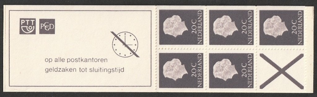 Postzegelboekje PB6e B breed poot - kaft gespikkeld, Ophalen of Verzenden, Postfris