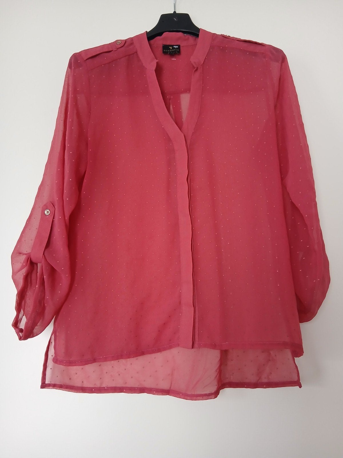 mt.36 superleuke blouse roze met subtiele stip geel Scenario, Kleding | Dames, Ophalen of Verzenden, Zo goed als nieuw, Scenario