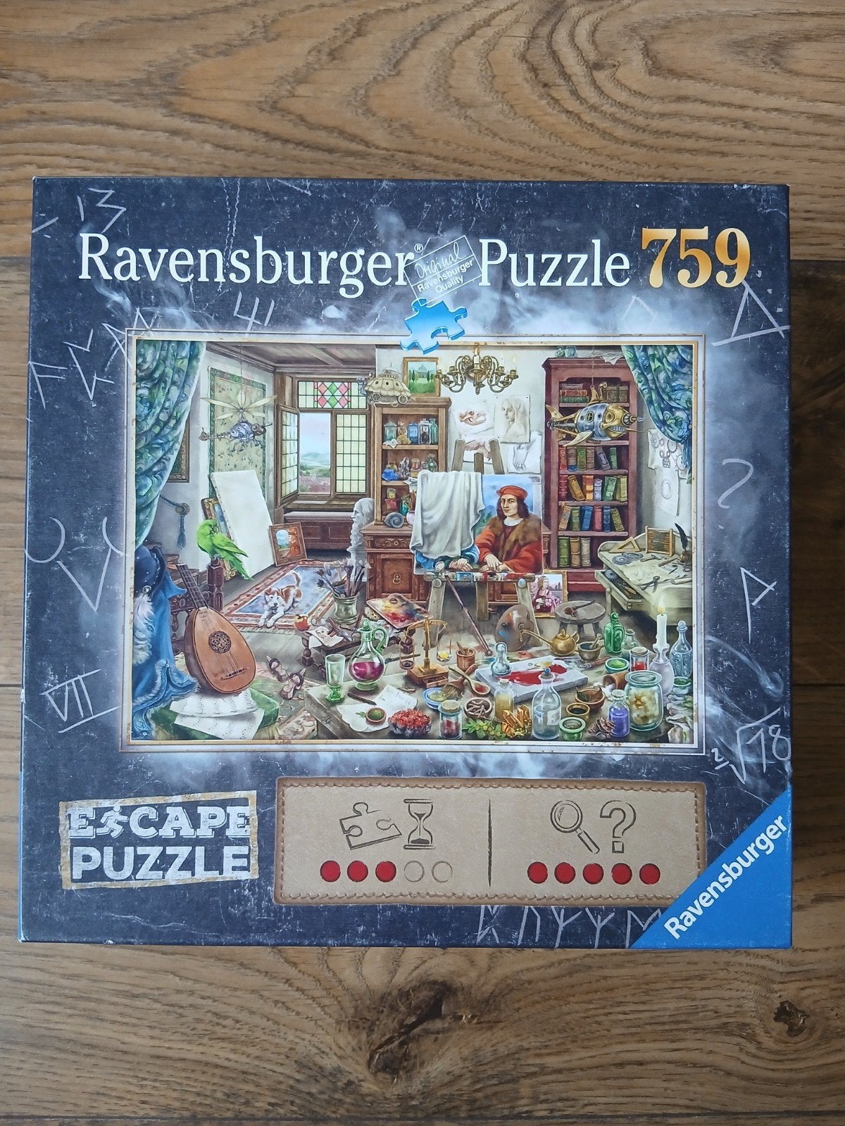 Ravensburger escape puzzel Da Vinci artist / de kunstenaar, Ophalen of Verzenden, 500 t/m 1500 stukjes, Zo goed als nieuw, Legpuzzel