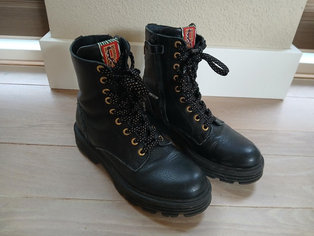 Zwart leren Veterboots RED-RAG maat 38, Gebruikt, Red-Rag, Meisje, Ophalen of Verzenden