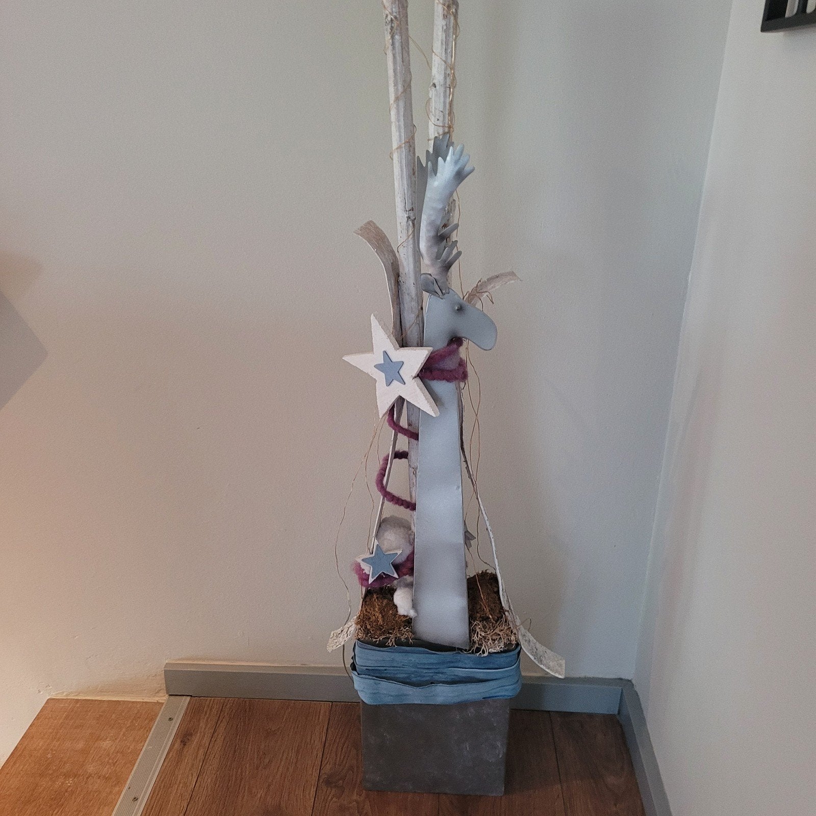 Decoratie in stenen vaas - 1.10 cm hoog met verlichting., Ophalen