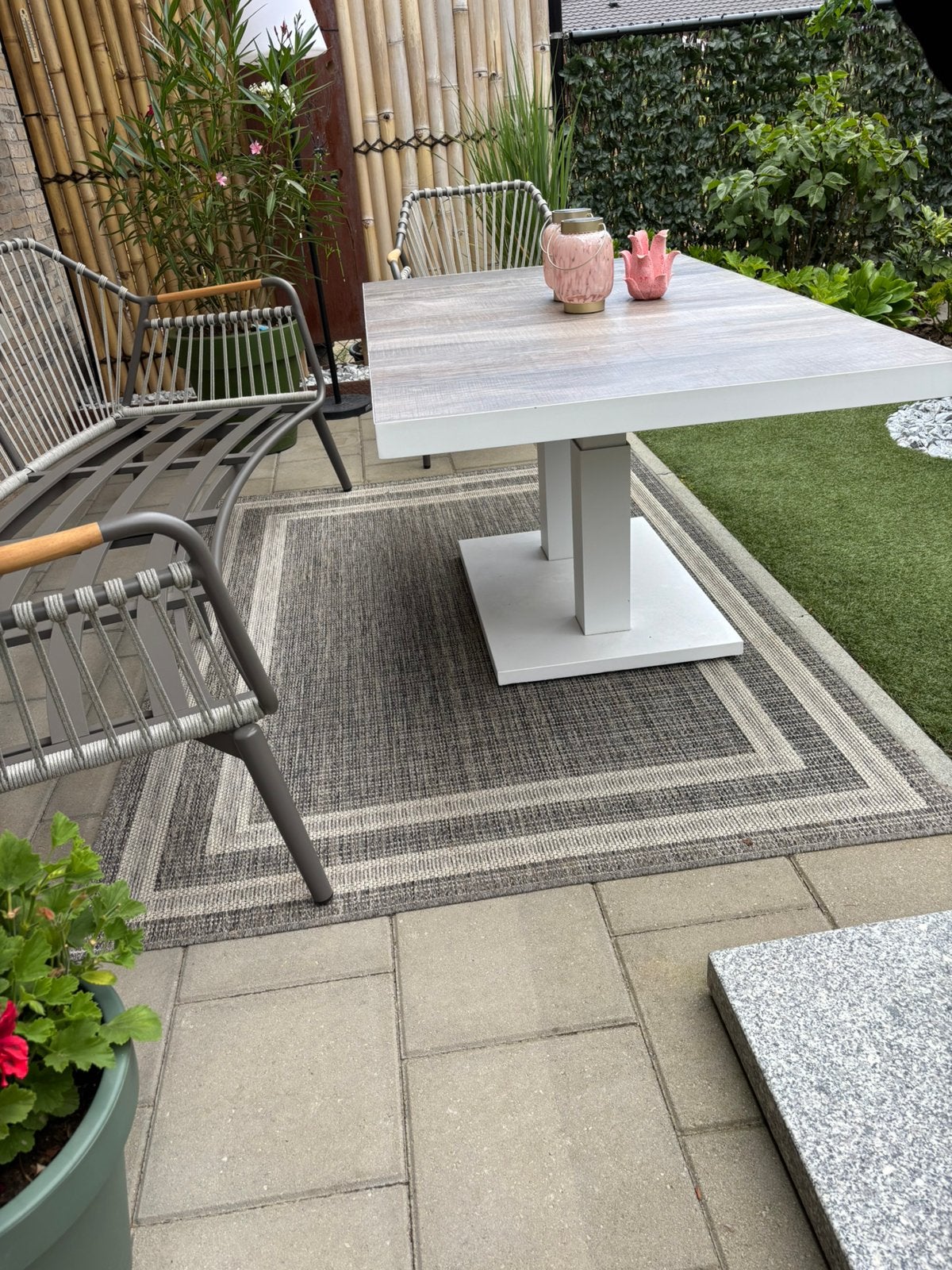Hoog laag tafel met keramische tegels, Ophalen of Verzenden, Zo goed als nieuw, Rechthoekig, Wicker