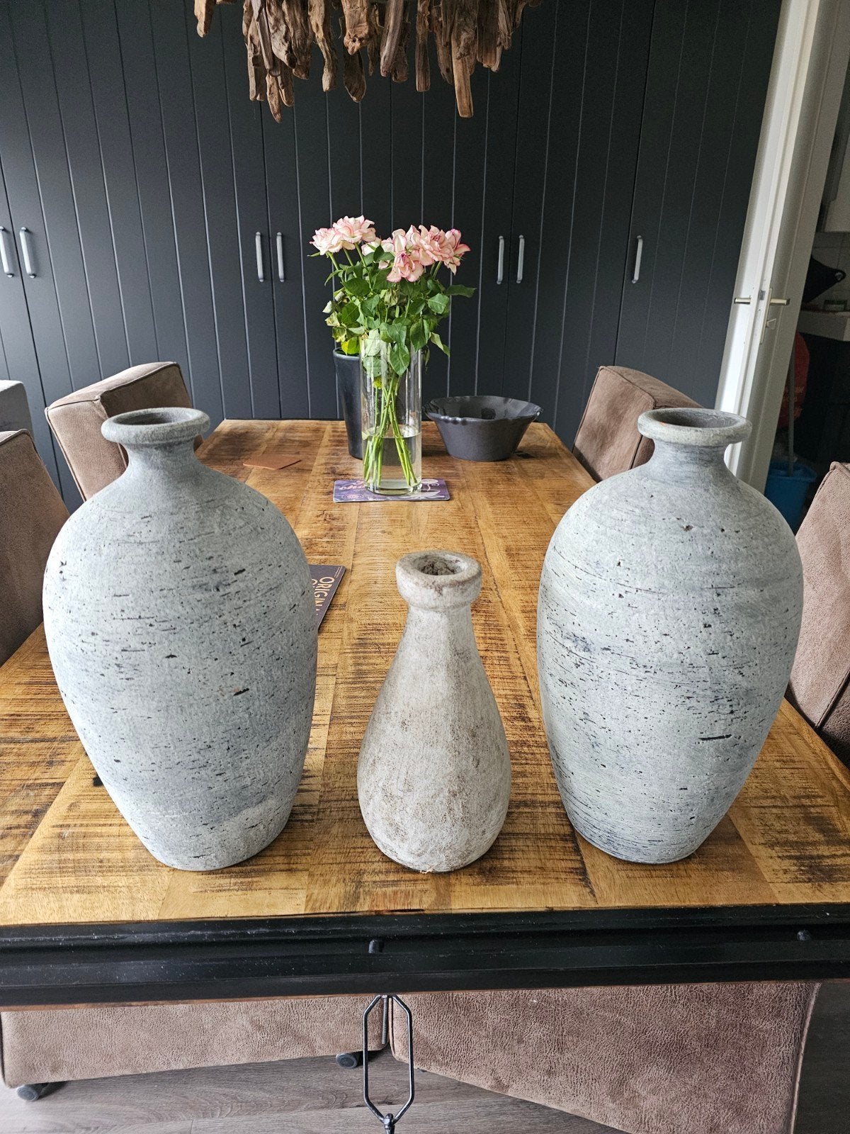 Mooie set zware vazen/ kruiken 1x h 20 cm 2x 30 cm, Ophalen, Zo goed als nieuw