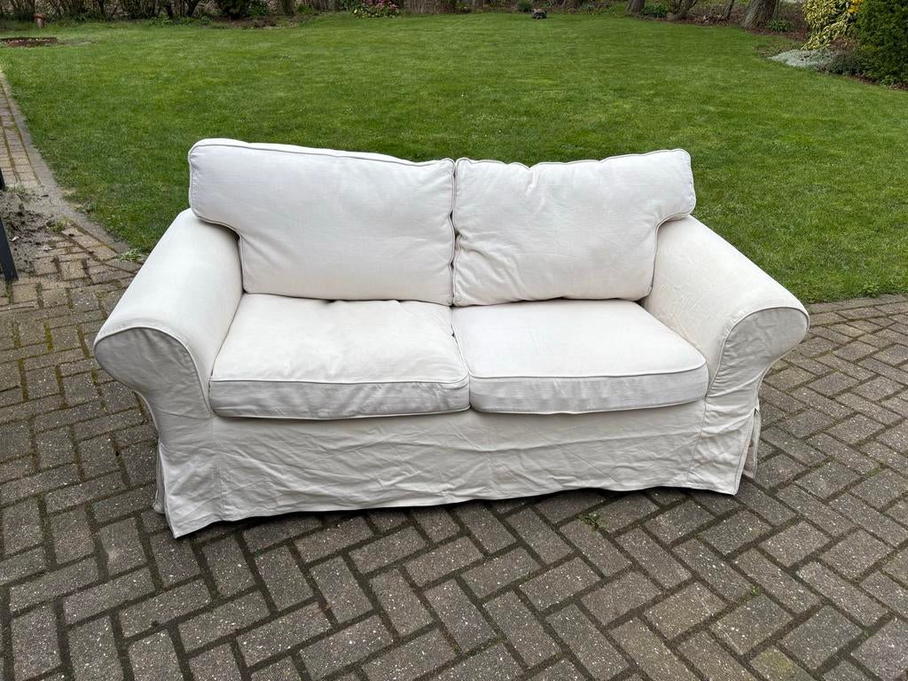 IKEA Ektorp 2-zits bank - Beige hoes, goede staat, Ophalen, Gebruikt, Tweepersoons, 75 tot 100 cm