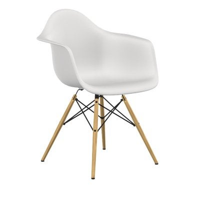 Set van 4 Witte Eames Stoelen met Houten Poten, Ophalen, Wit, Zo goed als nieuw, Vier