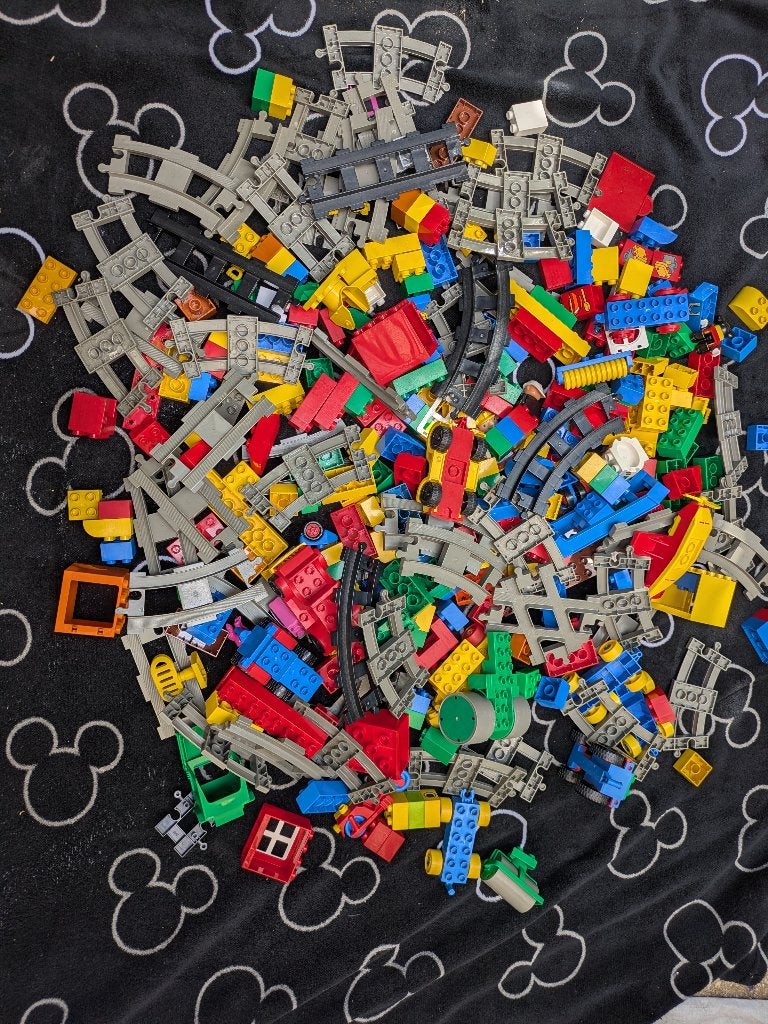 Doos met duplo, Ophalen, Gebruikt, Losse stenen, Duplo
