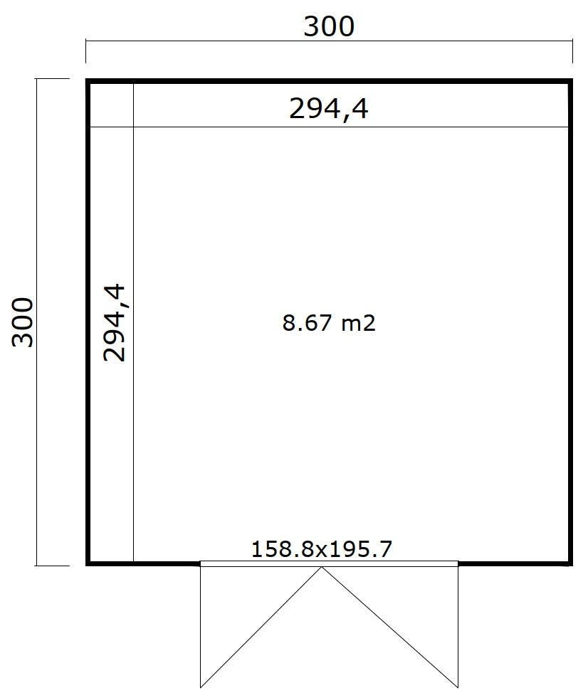 Tuinhuis Quby 300x300, Verzenden, Nieuw