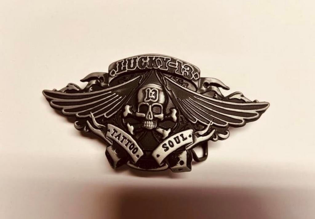 Zwarte Lucky 13 Riemgesp - Stoer en Stijlvol, Ophalen of Verzenden, Nieuw, Zwart, Losse buckle of gesp