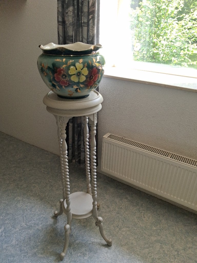 bloemtafel brocante, Ophalen, Minder dan 55 cm, Gebruikt, Rond