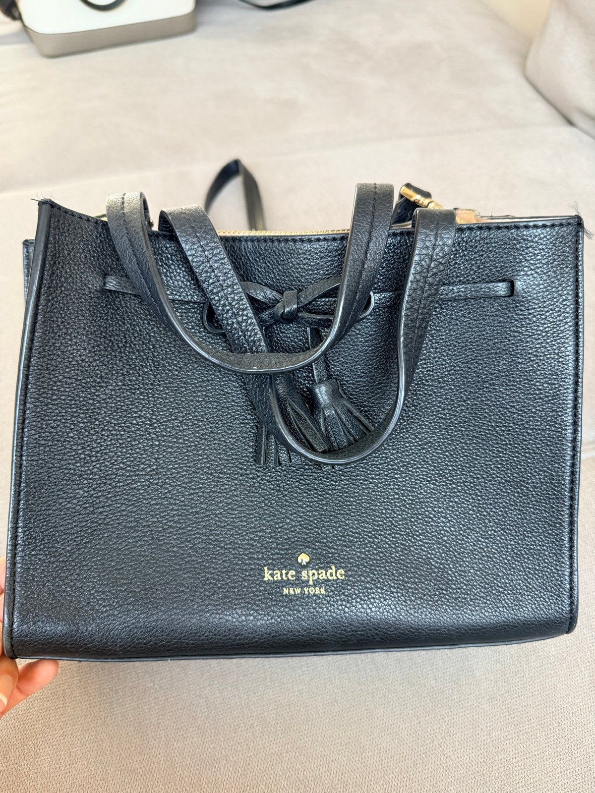 Kate Spade New York handtas zwart met kwastjes, Ophalen, Gebruikt, Zwart, Handtas