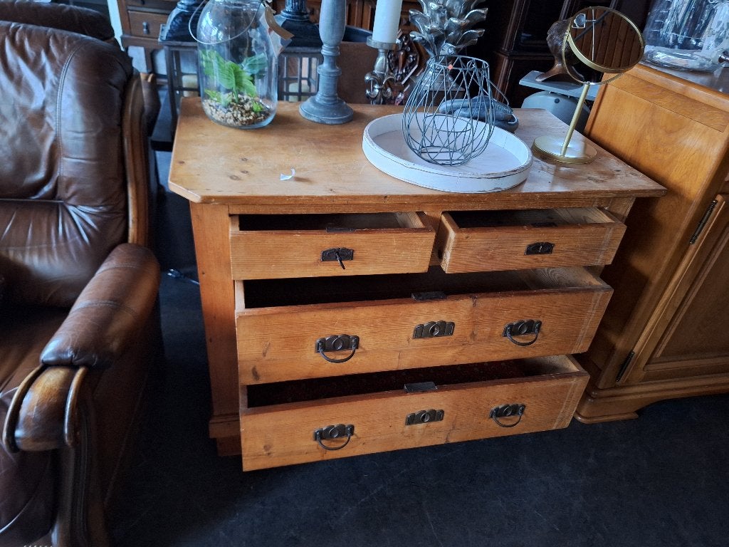 Mooie ladekast van oud grenenhout, Ophalen, Brocante Landelijk, Gebruikt, Onbekend