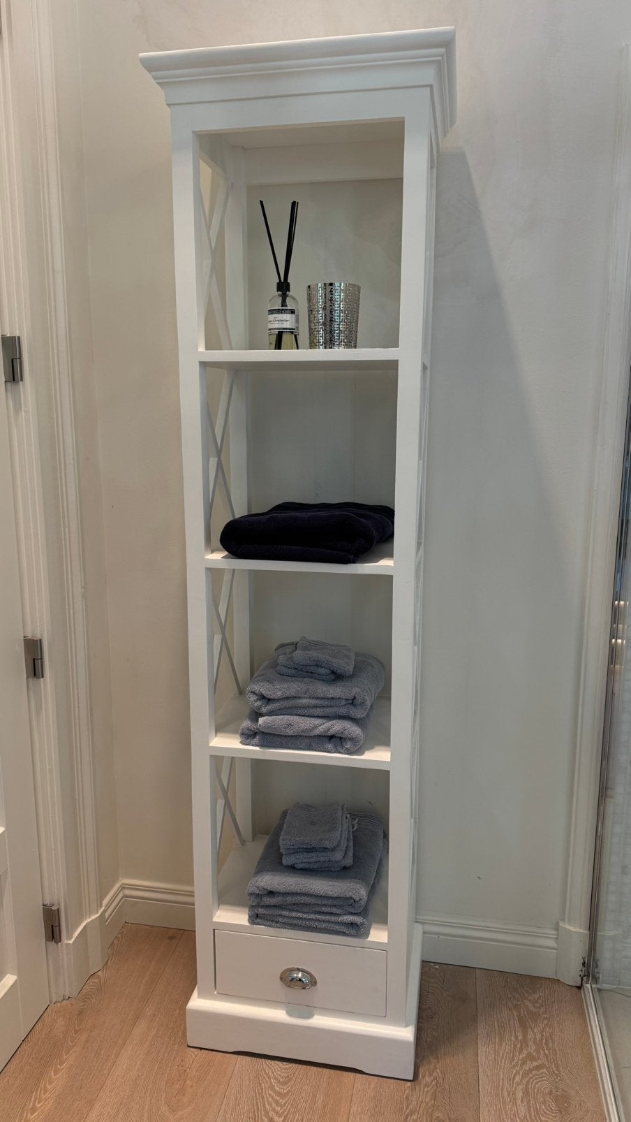 2 luxe Van Heck badkamer kolomkasten massief hout, €300 p/st, Ophalen, Zo goed als nieuw, 25 tot 50 cm, 50 tot 100 cm