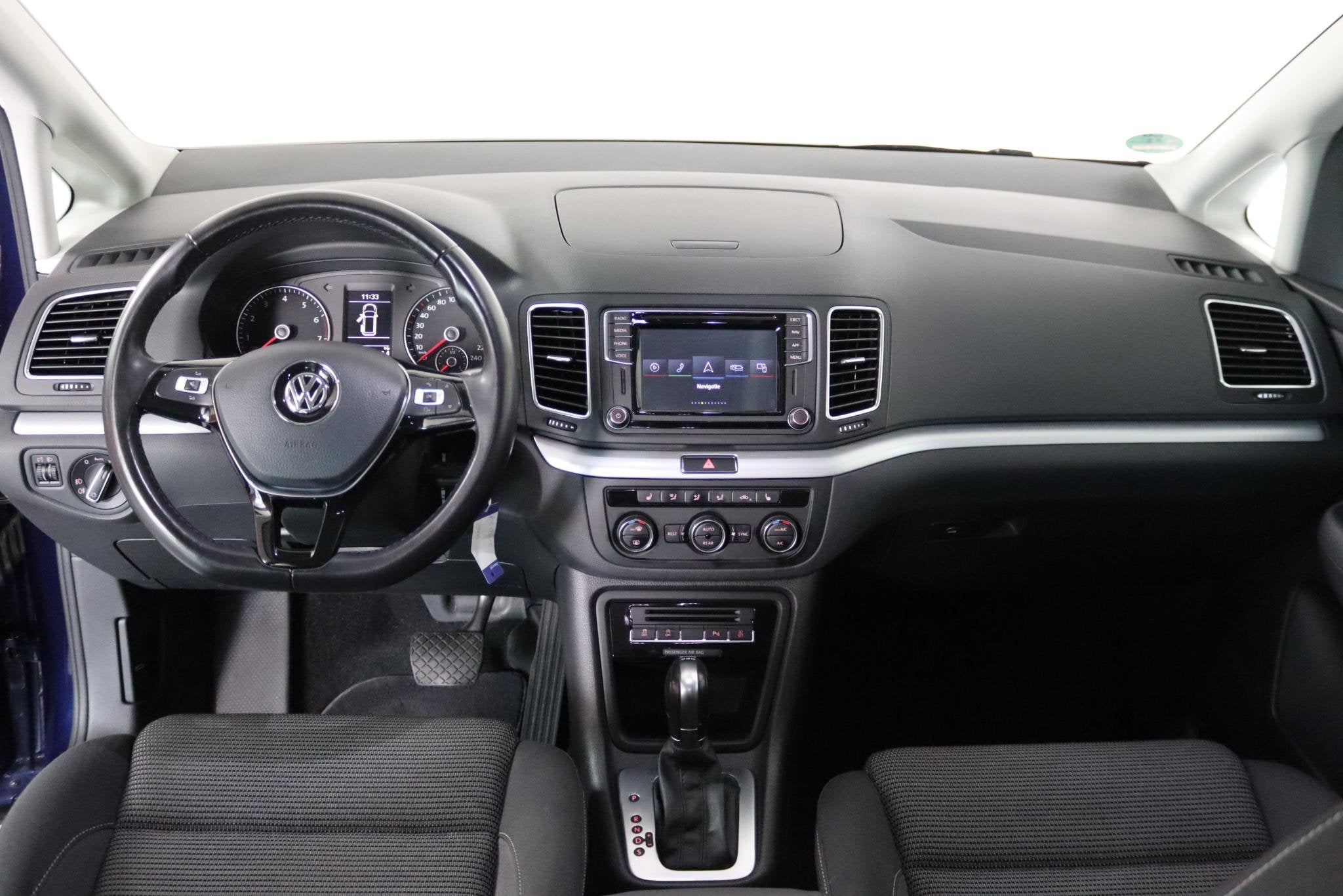 Volkswagen Sharan 1.4 TSI Exclusive Series 7-Persoons Naviga, Auto's, Stof, 4 cilinders, 150 pk, Blauw