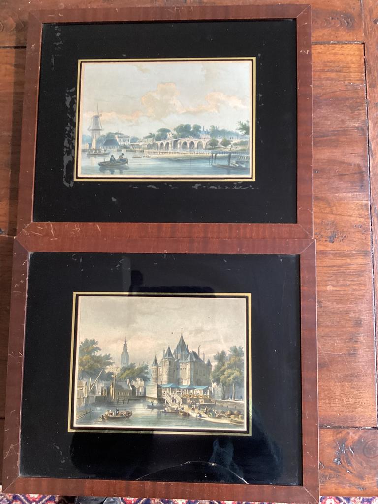 Litho Amsterdam naar C. Springer (2x)., Antiek en Kunst, Kunst | Litho's en Zeefdrukken, Ophalen of Verzenden
