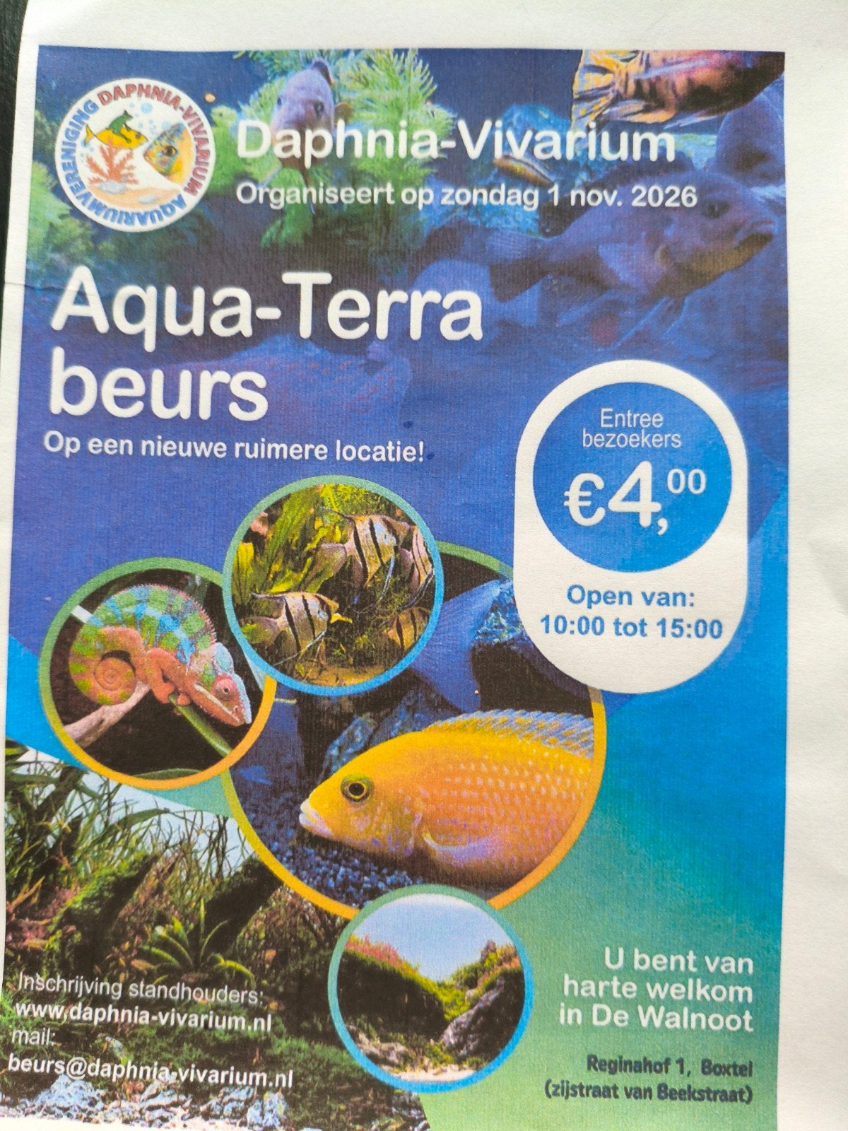 zondag 1 november is er een aquarium beurs, Ophalen, Nieuw