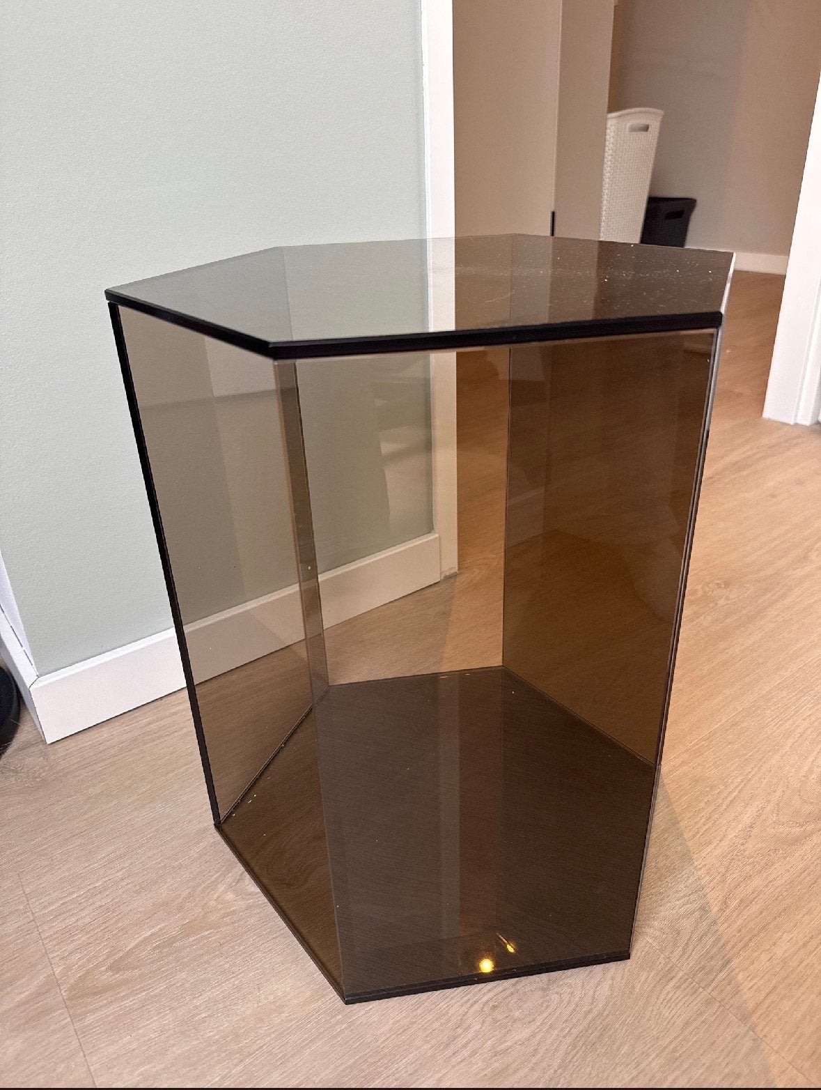 Hexagon bijzettafel van glas FEST, Minder dan 55 cm, Overige vormen, Ophalen, 45 tot 60 cm