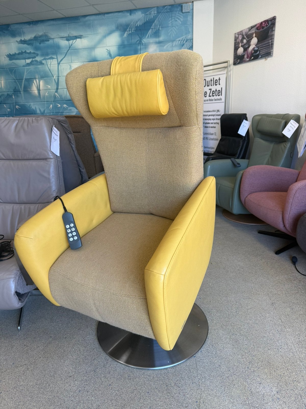 Prominent sta op stoel relax fauteuil bezorging en garantie, Ophalen of Verzenden, Zo goed als nieuw, Leer, 100 modellen van alleen A merken