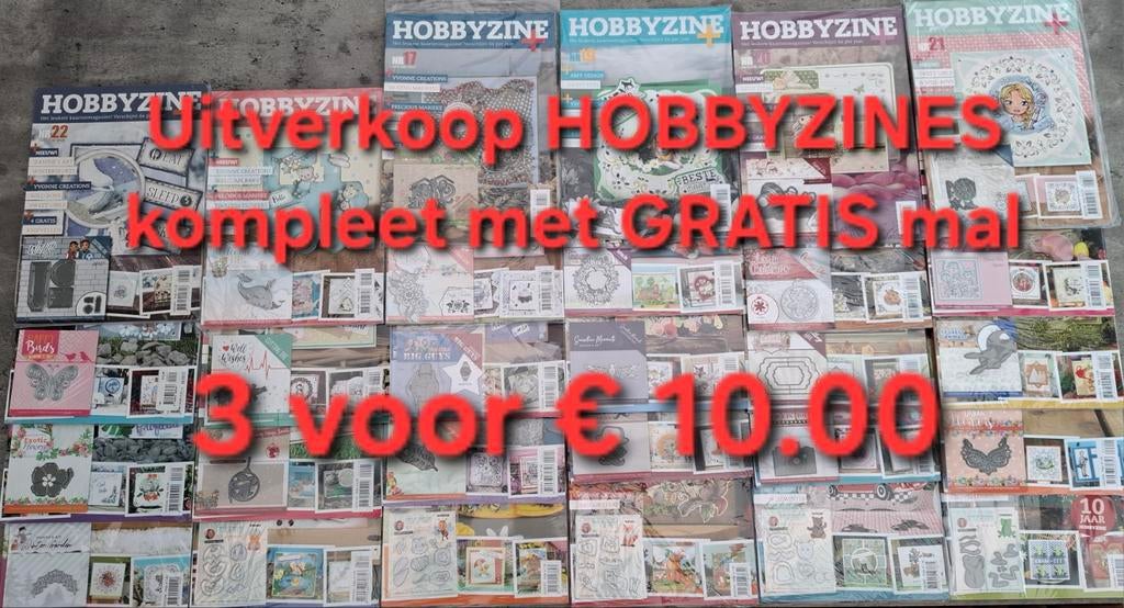 HOBBYZINE inspiratieblad met gratis mal.Nieuw. 3 voor € 10.-, Hobby en Vrije tijd, Kaarten | Zelf maken, Ophalen of Verzenden