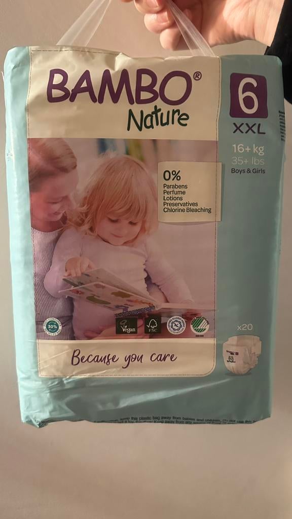 Luiers bamboo nature 6 XXL, Ophalen of Verzenden, Zo goed als nieuw, Overige typen