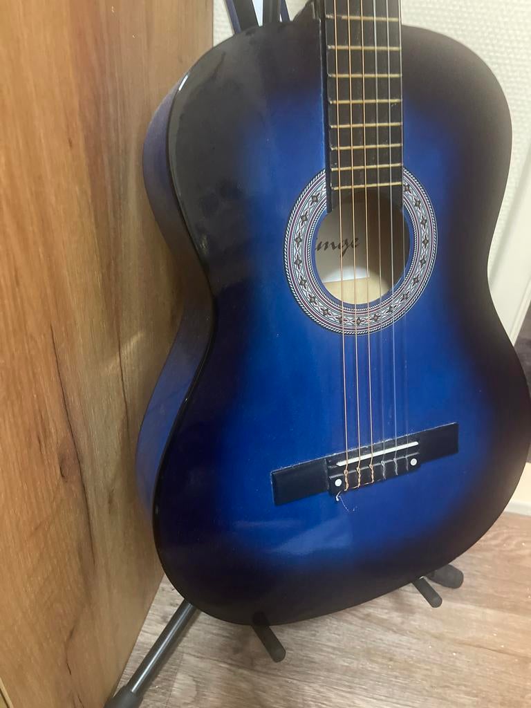 Simge akoestische gitaar blauw, Ophalen of Verzenden, Gebruikt, Klassieke of Spaanse gitaar