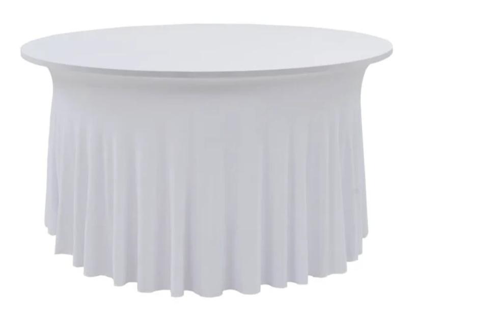 NIEUW | Tafelhoezen stretch met rok 150 cm 2 stuks! GRTS BEZ, Verzenden, Nieuw, Rond