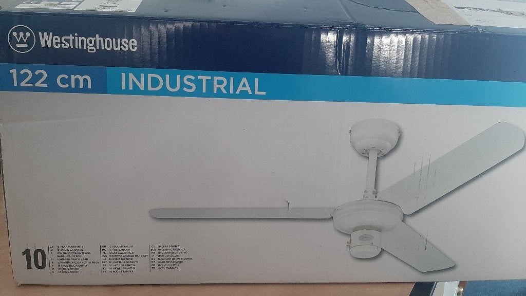 Westinghouse 122cm industriële plafondventilator, Witgoed en Apparatuur, Ventilatoren, Ophalen of Verzenden, Zo goed als nieuw