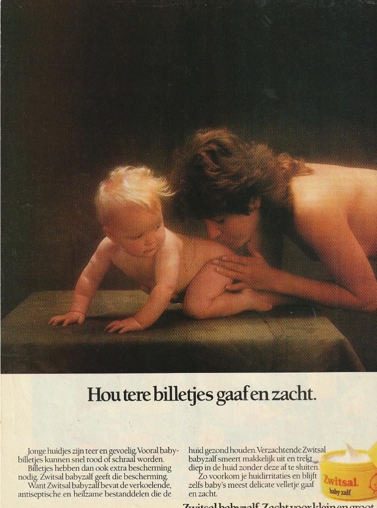 Retro reclame 1987 Zwitsal baby zalf huidje is nog teer, Verzamelen, Verzenden, Overige typen