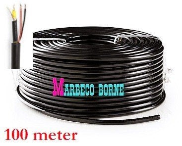 Coax combikabel, 100 M camera kabel met 12 volt kabel, black, Audio, Tv en Foto, Audiokabels en Televisiekabels, 10 meter of meer