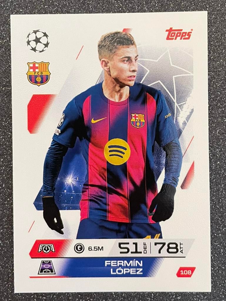 Topps MA 25/26    FERMÍN LÓPEZ    FC BARCELONA, Hobby en Vrije tijd, Stickers en Plaatjes, Verzenden, Zo goed als nieuw, Plaatje