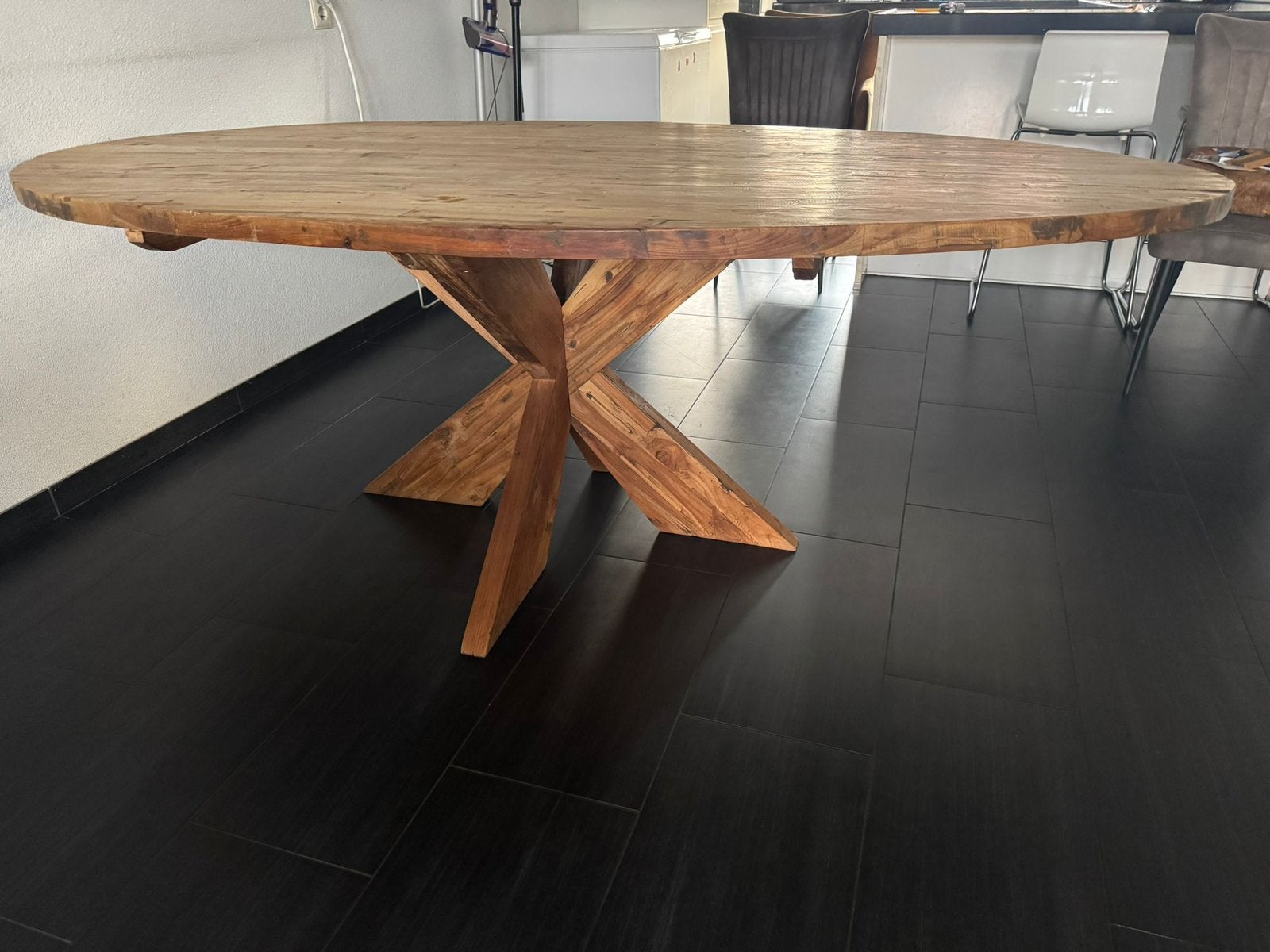 Teakhout tafel setje, Ophalen, Gebruikt, Teakhout, 200 cm of meer