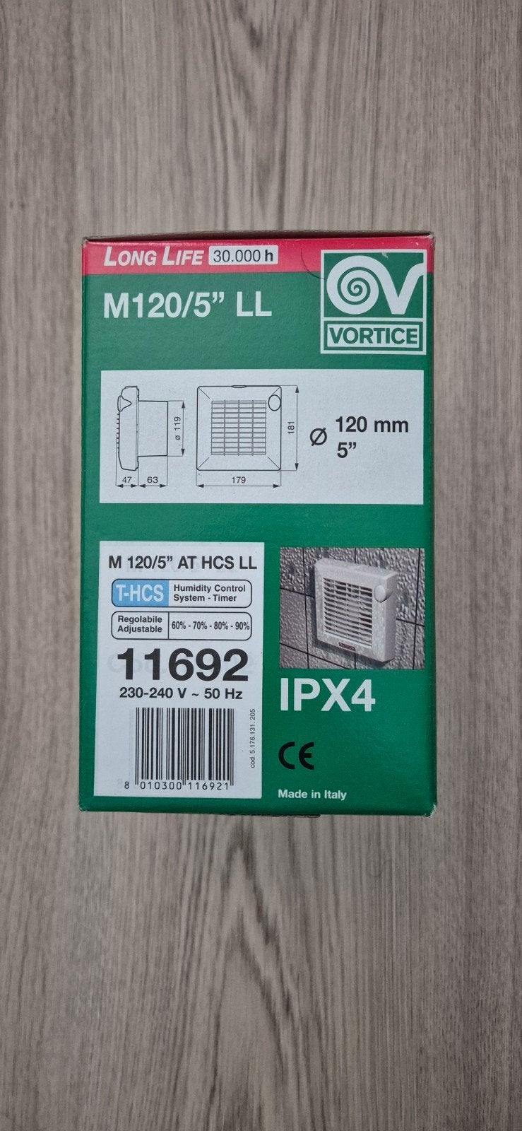 Ongebruikte Vortice M120/5" LL afzuiger/ventilator, Ophalen of Verzenden, Nieuw, Ventilator en Afzuiger