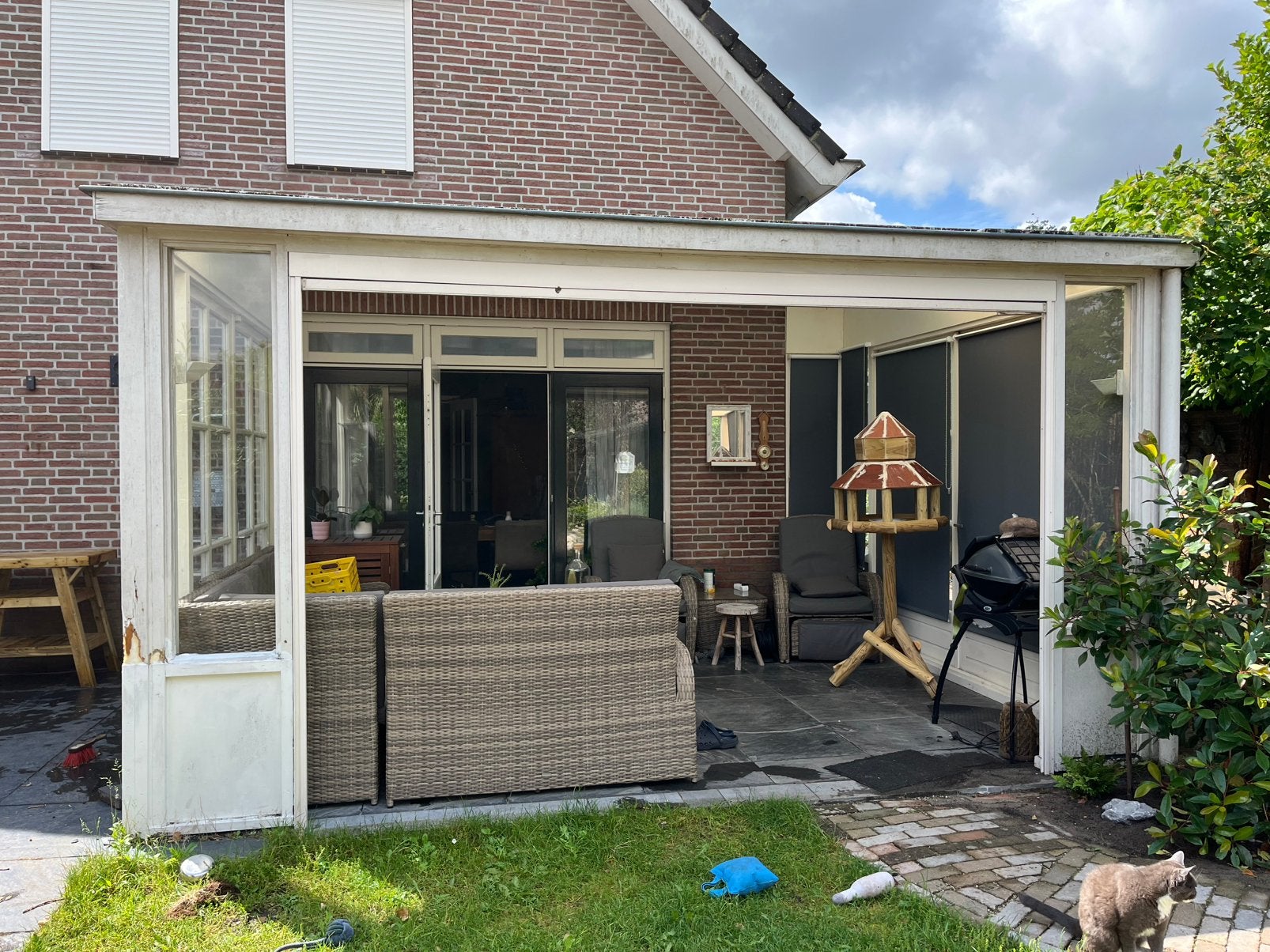 Serre met elektrisch schaduwdoek, motor recent vervangen, Ophalen, Gebruikt, Serre