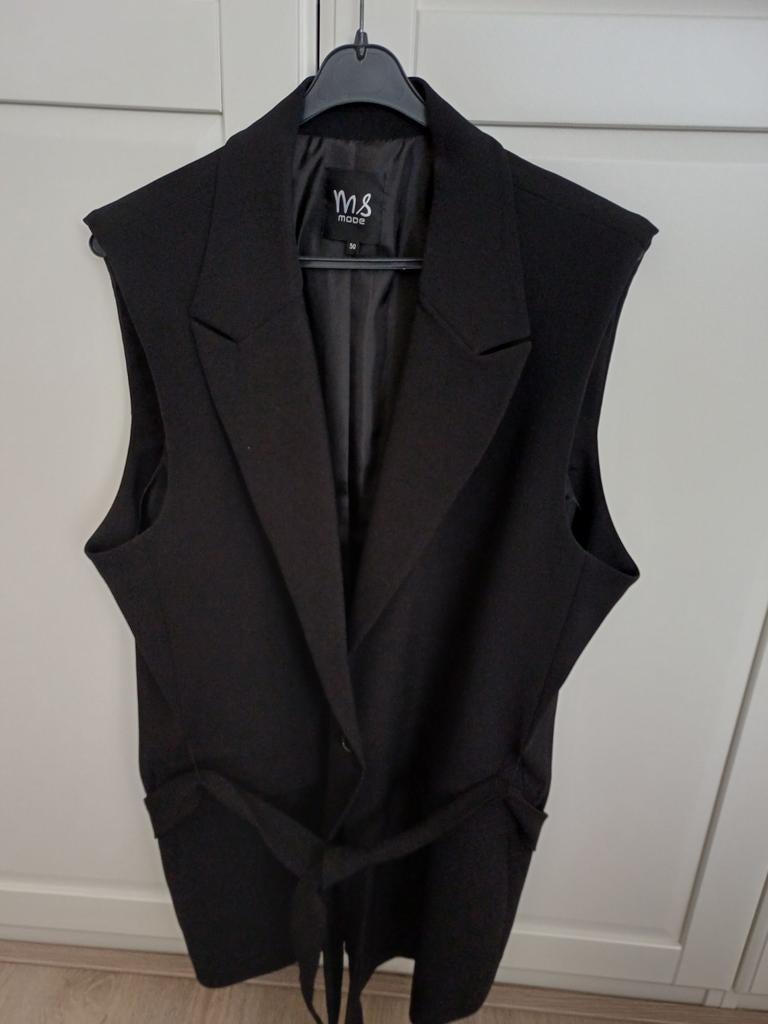 Zwart Gilet maat 50 MS Mode, Kleding | Dames, Grote Maten, Zwart, Ophalen of Verzenden, Zo goed als nieuw, MS Mode