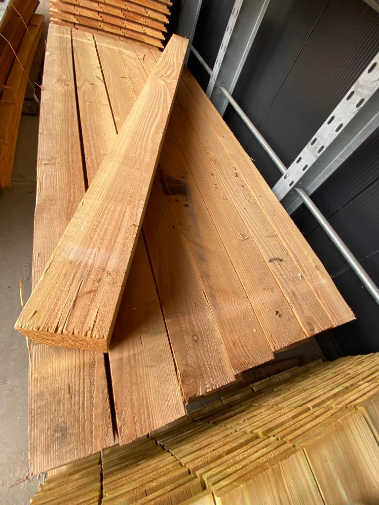 Douglas paal 15x15x250 cm ruw (Op is Op) - J&W 153, Tuin en Terras, Palen, Balken en Planken, Ophalen, Nieuw, 180 tot 250 cm, Palen