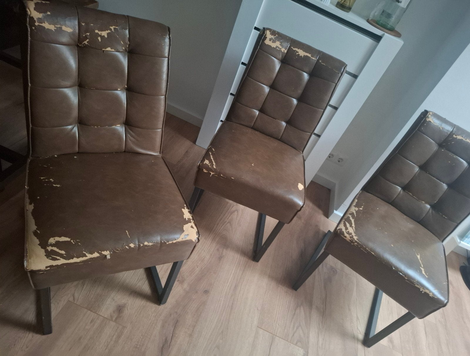 3 eettafelstoelen, Ophalen, Overige materialen, Gebruikt, Drie