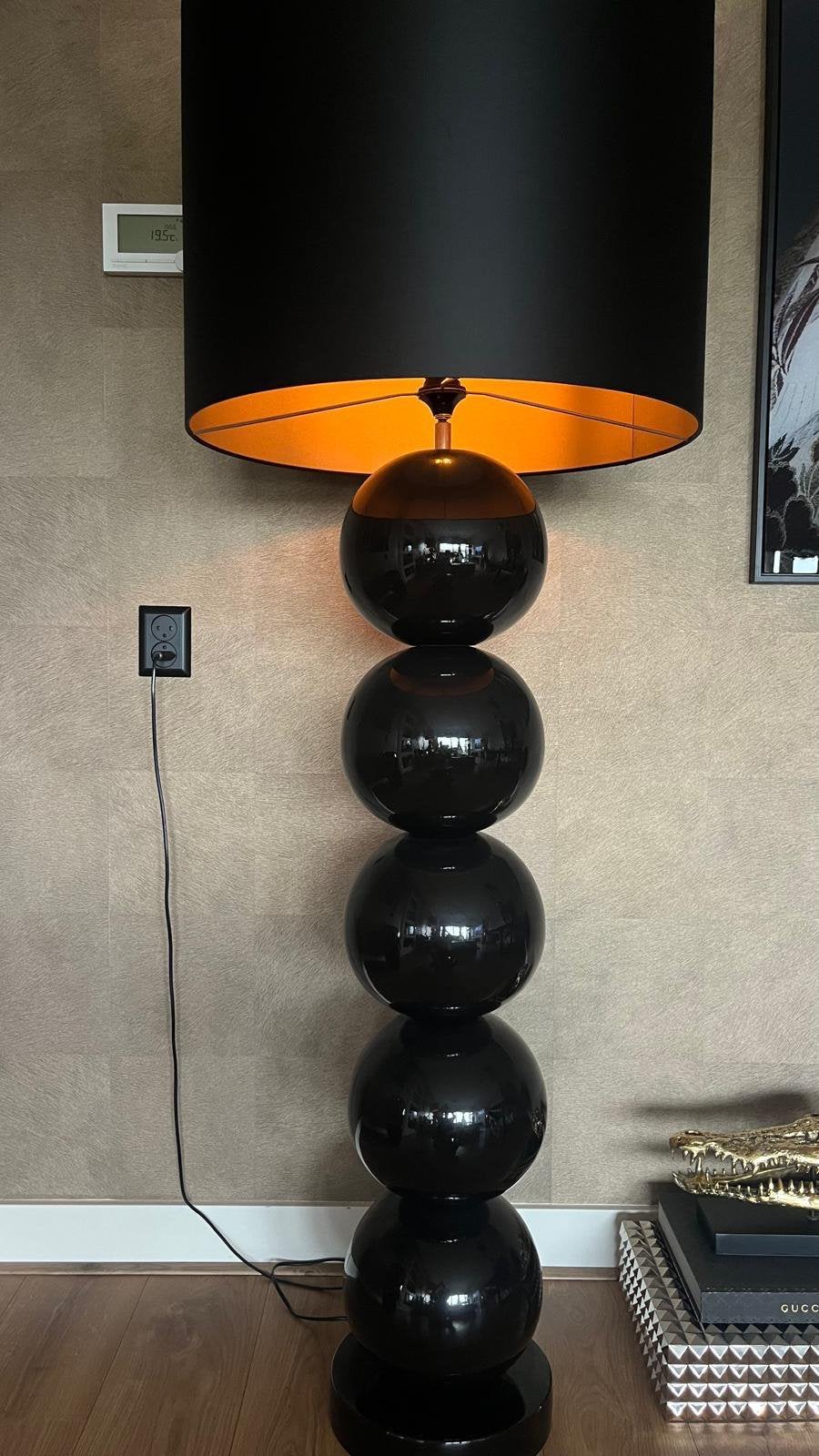 Stout Collectie Milano Bollen Vloerlamp Zwart Dimbaar, Huis en Inrichting, Ophalen, Textiel, E27 (groot), Zo goed als nieuw
