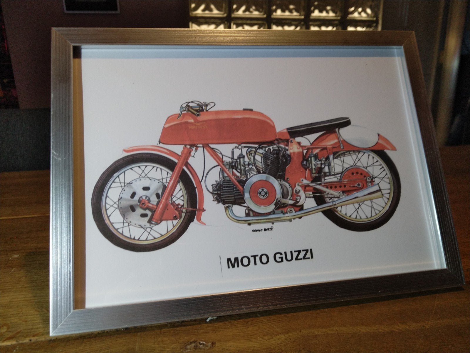Poster Moto Guzzi 500cc 2 Cylinder Racer 1949, Ophalen of Verzenden, Motoren