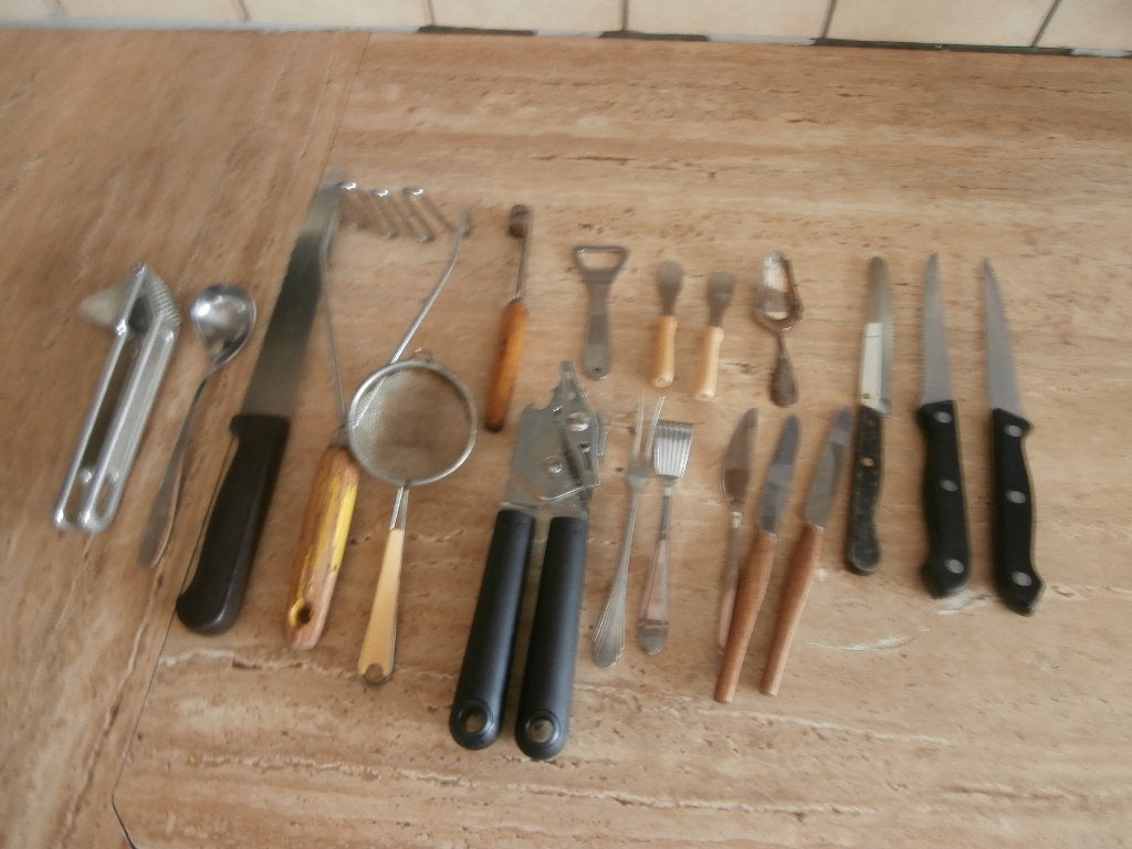 bestek mes botermesje stamper flesopener theezeefje knoflook, Antiek en Kunst, Ophalen of Verzenden