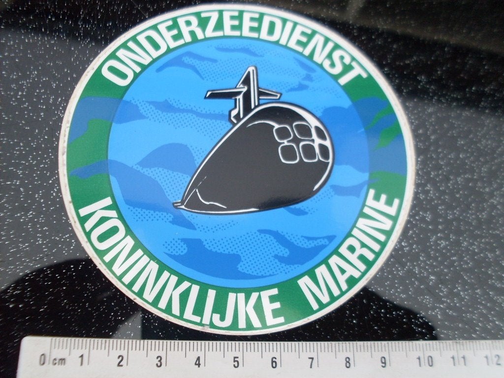sticker onderzeedienst koninklijke marine logo embleem, Verzenden, Zo goed als nieuw, Bedrijf of Vereniging