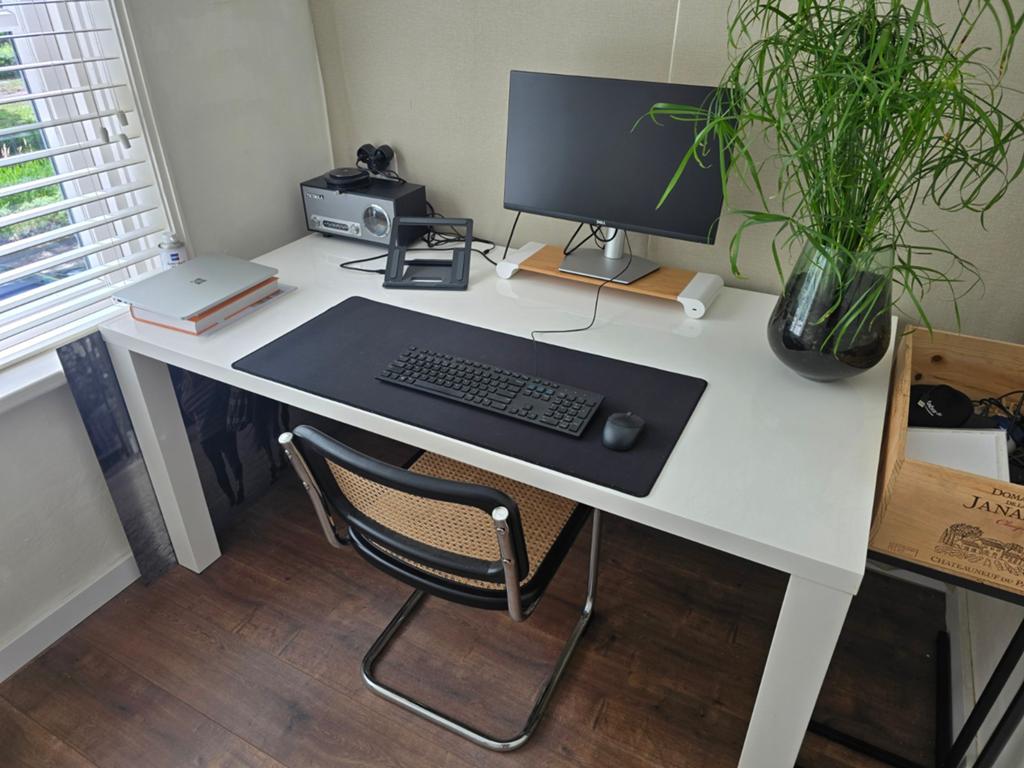 Witte tafel- bureau, Ophalen, 90 cm, 160 cm, Gebruikt