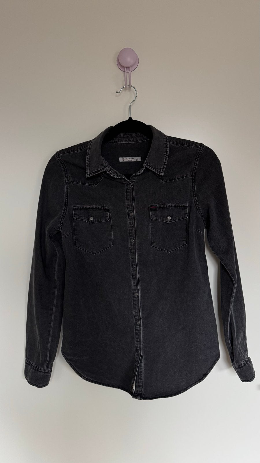Pull & Bear Denim Blouse Maat S, Ophalen of Verzenden, Zo goed als nieuw, Maat 36 (S), Zwart