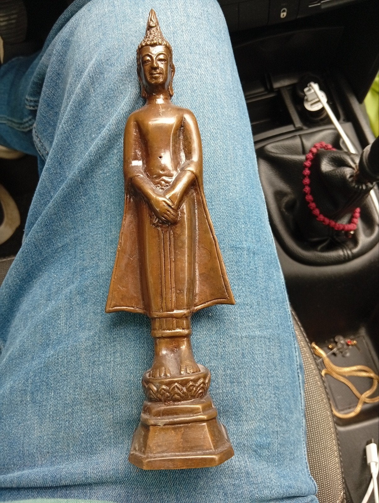 Bronzen Boeddha Beeld - Staande Boeddha, Ophalen of Verzenden, Gebruikt