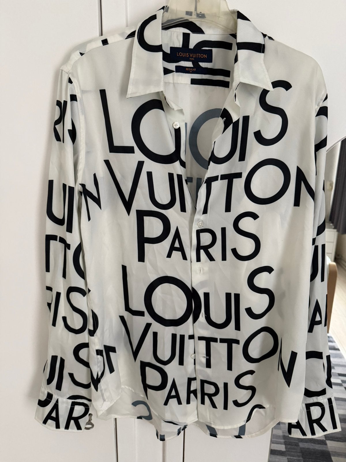 Orginele louis vuitton overhemden wit/zwart, Ophalen, Zo goed als nieuw, Wit, Halswijdte 41/42 (L)