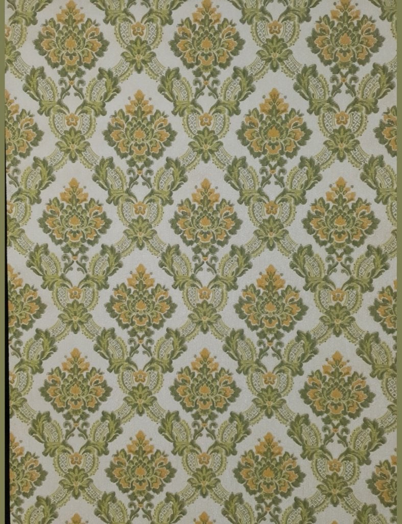 3640 Kleine barokprint groen geel vintage klassiek swiet, Huis en Inrichting, Ophalen of Verzenden, Minder dan 10 m², Groen
