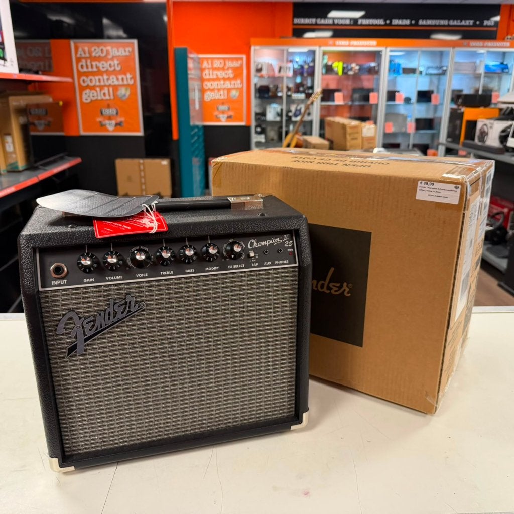 Fender Champion II Comboversterker Gitaar | Nieuw uit doos, Fender, Zo goed als nieuw, Support@fender.com, 17600 Catalina Street
Los Angeles, CA 90746
USA