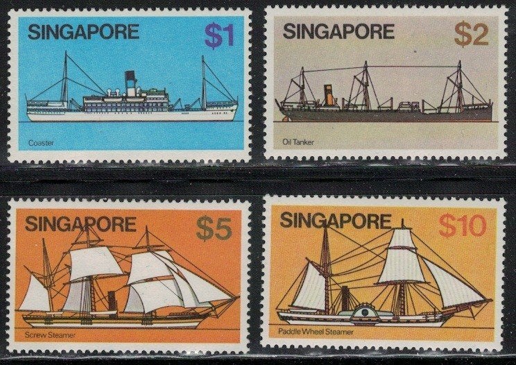 c1070 Singapore 351/54 postfris Schepen, Verzenden, Postfris, Overige thema's