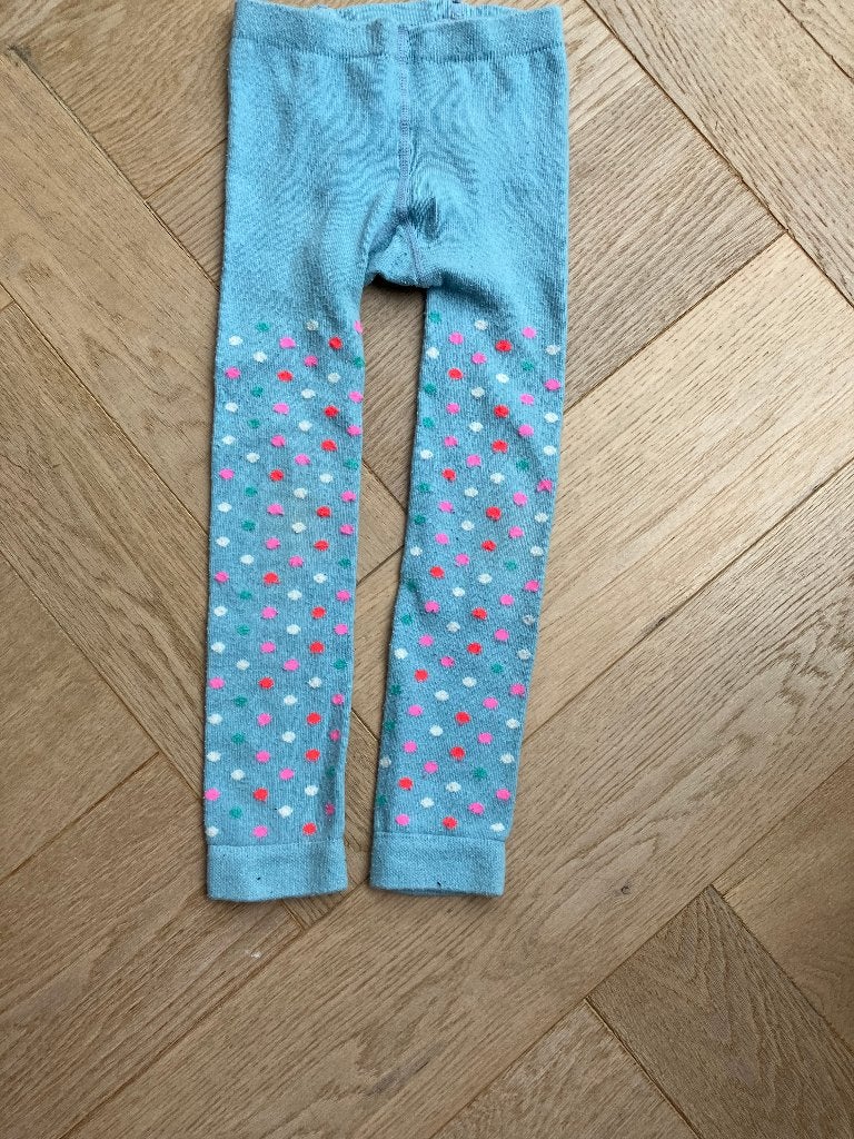 Leuke gebreide legging gekleurde stippen Mim pi 122/128, Broek, Gebruikt, Meisje, Ophalen of Verzenden