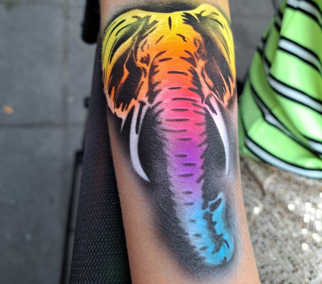 Airbrush tatoeages voor op feesten en evenementen, Ophalen, Nieuw